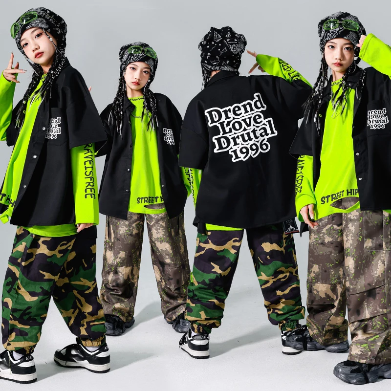 Girls Street Dance Hip Hop Set Children Jazz Dance Clothes Model Fashion Show Outfit Kids Streetwear Camouflage Pants Shirt 1251
Girls Street Dance Hip Hop Set Children Jazz Dance Clothes Model Fashion Show Outfit Kids Streetwear Camouflage Pants Shirt 1251