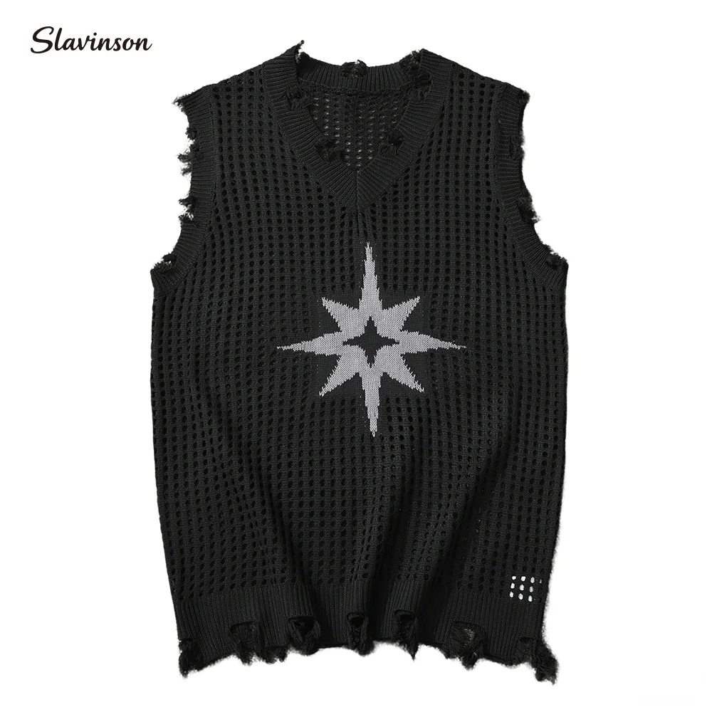 Slavinson Men's Knitted Vest Summer Solid Color Star Pattern Mesh Vest Casual Sleeveless Breathable Woolen Knit Soft Top US Size
Slavinson Men's Knitted Vest Summer Solid Color Star Pattern Mesh Vest Casual Sleeveless Breathable Woolen Knit Soft Top US Size