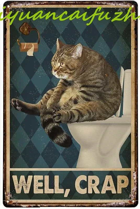 Licpact Retro Restroom Well Crap Cat Metal Tin Signs Bathroom Sign Retro Farmhouse Home Restroom Toilet Signs 8X12Inch
Licpact Retro Restroom Well Crap Cat Metal Tin Signs Bathroom Sign Retro Farmhouse Home Restroom Toilet Signs 8X12Inch