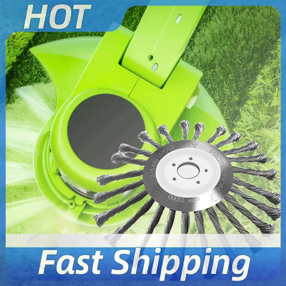 10inch Knot Steel Wire Grass Trimmer Head Universal Steel Wire Wheel with Adapter Kits Rotary Brush Garden Tool Accessories
10inch Knot Steel Wire Grass Trimmer Head Universal Steel Wire Wheel with Adapter Kits Rotary Brush Garden Tool Accessories