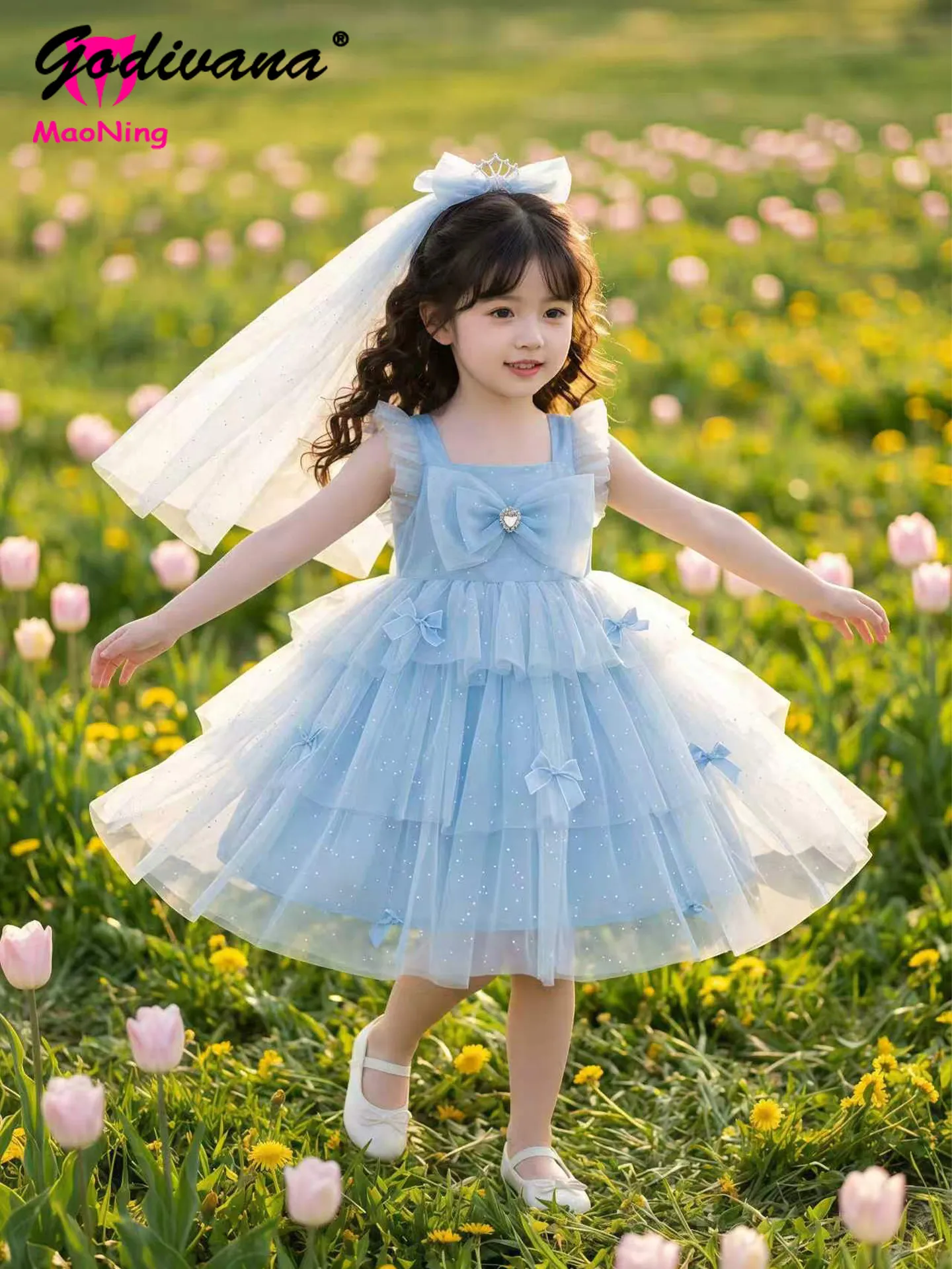 Little Girls Sweet Bowknot Mesh Casual Tutu Dress 2026 Summer New Fashion Blue Feifei Sleeve Princess Birthday Party Cake Dress
Little Girls Sweet Bowknot Mesh Casual Tutu Dress 2026 Summer New Fashion Blue Feifei Sleeve Princess Birthday Party Cake Dress