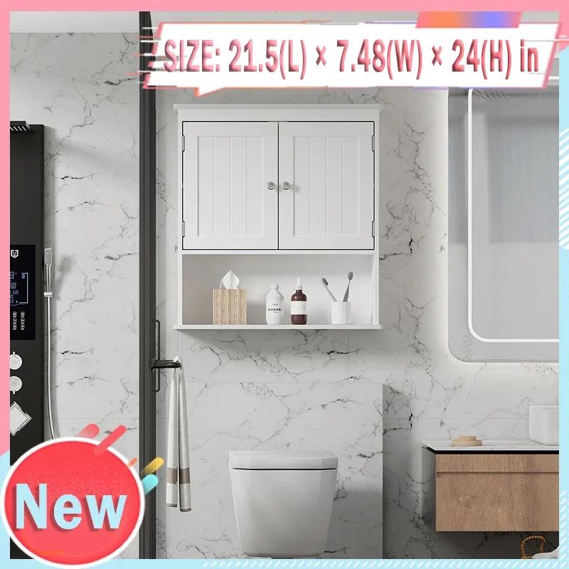 Creahappy Wall Cabinet - Hanging Storage Cabinet - Double-Door Hanging Wall Cabinet - White
Creahappy Wall Cabinet - Hanging Storage Cabinet - Double-Door Hanging Wall Cabinet - White