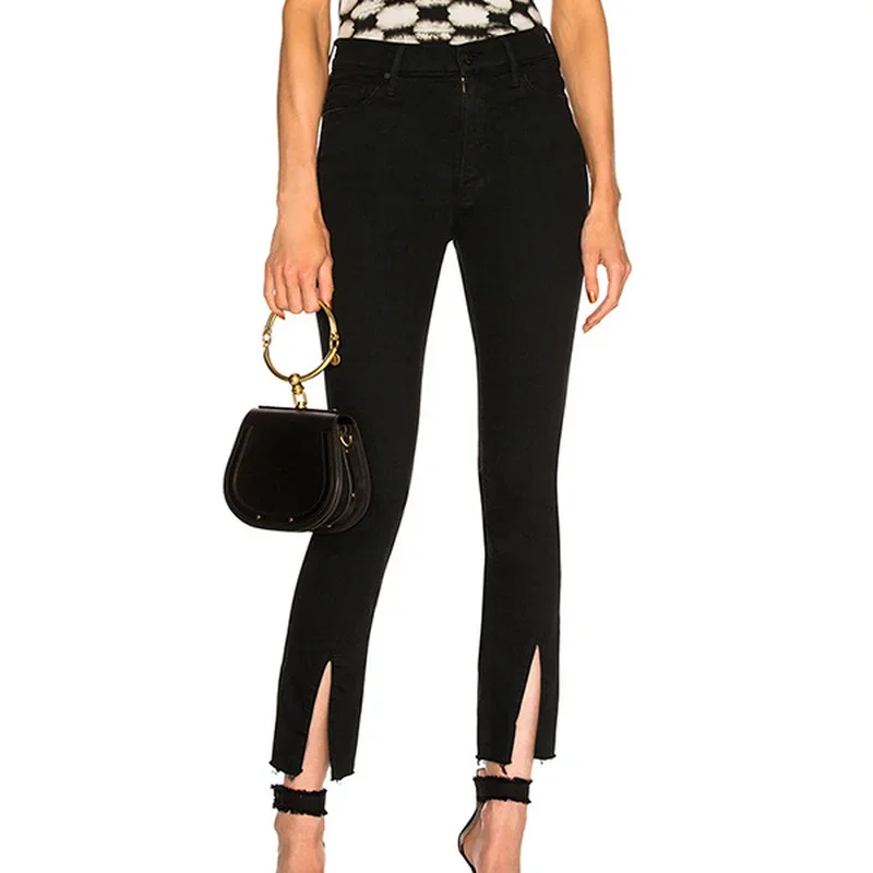 Spring and Summer New Style Front Slit Raw Edge Pants High Waist Mini Flared Jeans Women
Spring and Summer New Style Front Slit Raw Edge Pants High Waist Mini Flared Jeans Women