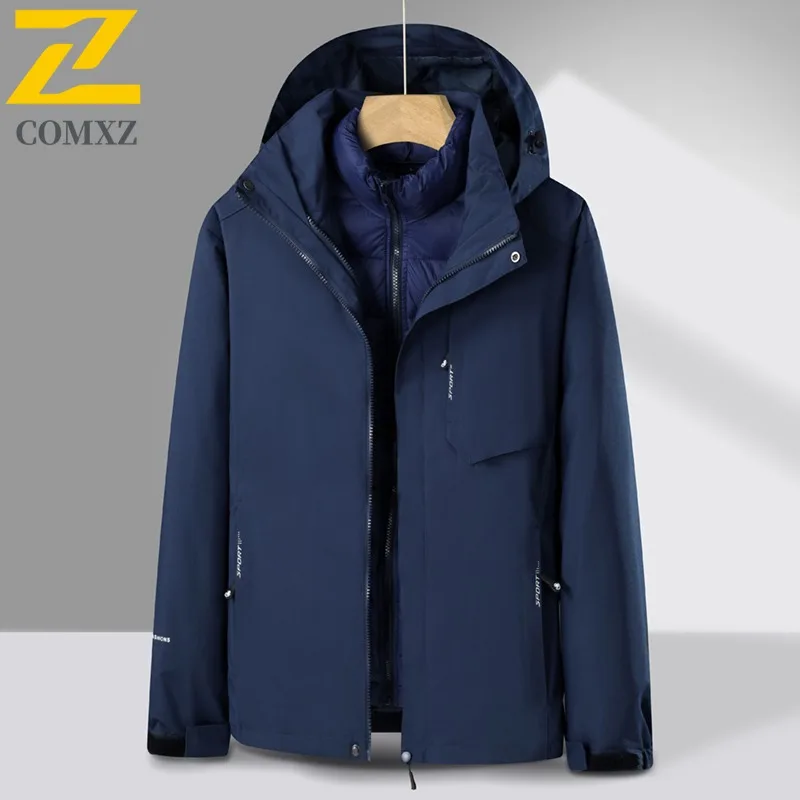 COMXZ 2025 Men Winter 3 in 1 Detachable Hooded Jacket American Style Fashion Casual Workwear Outdoor Sport Windproof Solid Coat
COMXZ 2025 Men Winter 3 in 1 Detachable Hooded Jacket American Style Fashion Casual Workwear Outdoor Sport Windproof Solid Coat