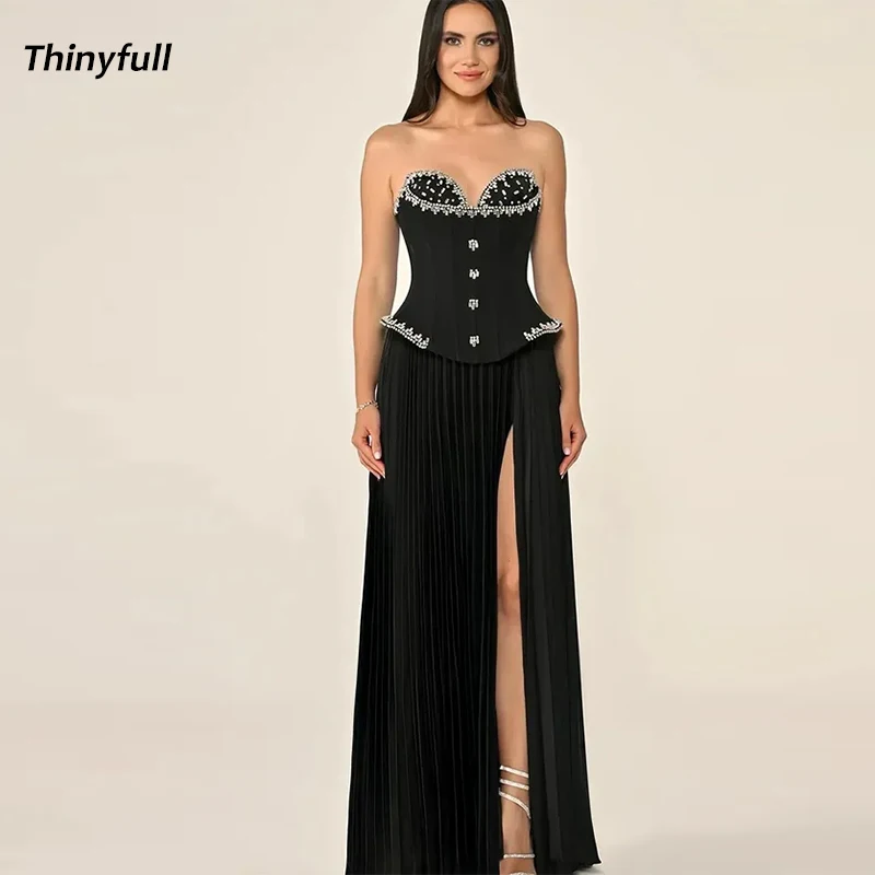 Thinyfull A-line Arabic Prom Dress Sweetheart Sleeveless Crystal Ruched Evening Dresses Long Gown Robe De Soirée Customized
Thinyfull A-line Arabic Prom Dress Sweetheart Sleeveless Crystal Ruched Evening Dresses Long Gown Robe De Soirée Customized