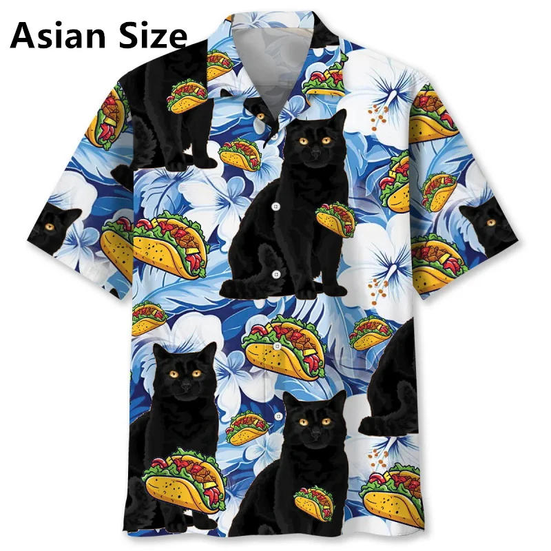 Funny Black Cat Taco Graphic Hawaiian Shirt 3d Print Casual Short Sleeve Lapel Beach Shirts For Men New In Men's Vacation Shirt
Funny Black Cat Taco Graphic Hawaiian Shirt 3d Print Casual Short Sleeve Lapel Beach Shirts For Men New In Men's Vacation Shirt