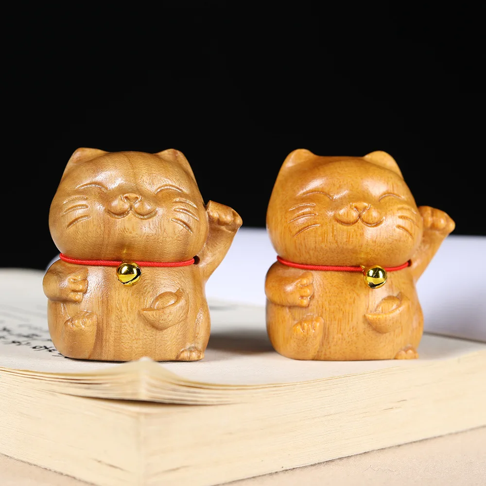 Cute Wooden Bell Lucky Cat Figurine 1.96" Green Sandalwood Carving Round Small Cat For home Office Decor Cat lovers Gift
Cute Wooden Bell Lucky Cat Figurine 1.96" Green Sandalwood Carving Round Small Cat For home Office Decor Cat lovers Gift