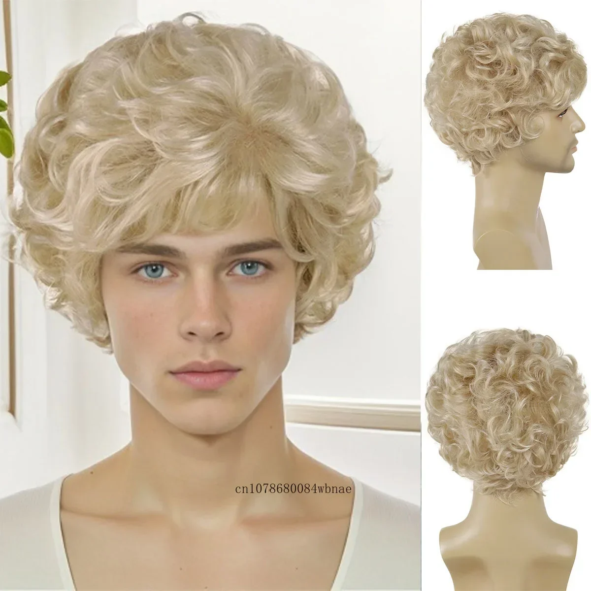 Synthetic Fluffy Short Blonde Curly Wigs with Bangs for Men High Temperature Fiber Daily Cosplay Costume Halloween Christmas
Synthetic Fluffy Short Blonde Curly Wigs with Bangs for Men High Temperature Fiber Daily Cosplay Costume Halloween Christmas
