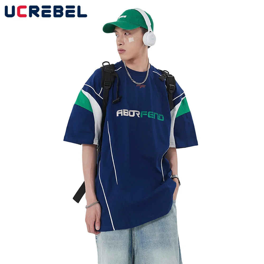 Contrast Paneled Short Sleeve T-shirt Streetwear Letter Print Loose Half-Sleeve Cotton Tee Men Tshirt
Contrast Paneled Short Sleeve T-shirt Streetwear Letter Print Loose Half-Sleeve Cotton Tee Men Tshirt
