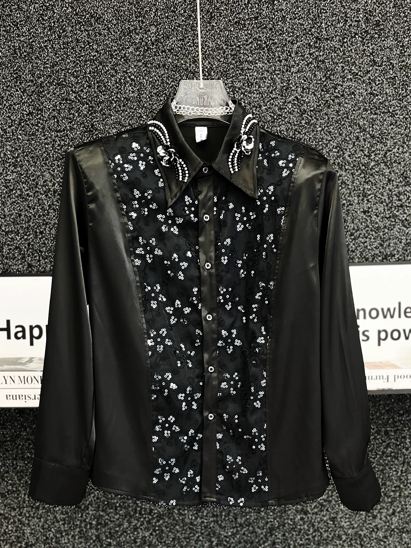 Luxury Heavy Industry Embroidered Glitter Nail Bead Shirt Men Trendy Loose Long Sleeved Casual Shirts Banquet Party Streetwear
Luxury Heavy Industry Embroidered Glitter Nail Bead Shirt Men Trendy Loose Long Sleeved Casual Shirts Banquet Party Streetwear