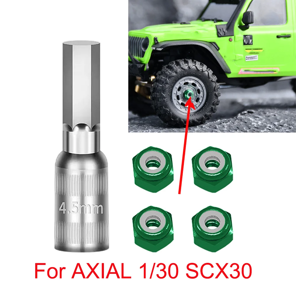 For AXIAL 1/30 SCX30 Wheel Hub Nuts (4 pcs) with Nut Tool Accessories
For AXIAL 1/30 SCX30 Wheel Hub Nuts (4 pcs) with Nut Tool Accessories