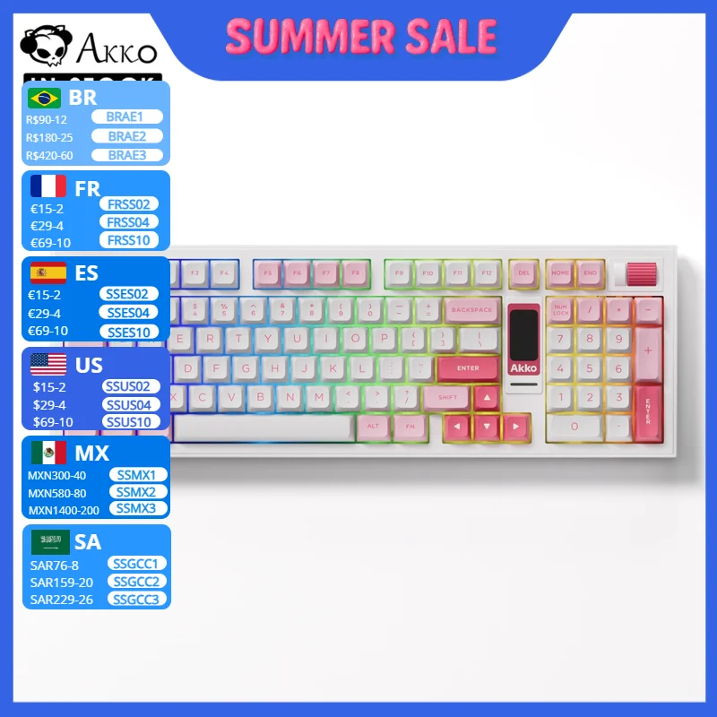 Akko 5098B Prunus Lannesiana Беспроводная механическая игровая клавиатура с TFT-экраном Вертикальная ручка 96 клавиш Горячая замена RGB Прокладка Крепление
Akko 5098B Prunus Lannesiana Беспроводная механическая игровая клавиатура с TFT-экраном Вертикальная ручка 96 клавиш Горячая замена RGB Прокладка Крепление