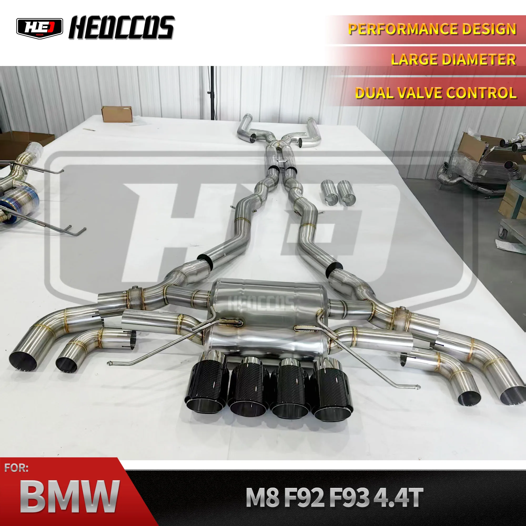 HEO клапанная выхлопная система Catback для BMW M8 F92 F93 4,4T, глушитель с клапаном, выхлопная система, ось с дистанционным управлением 
HEO клапанная выхлопная система Catback для BMW M8 F92 F93 4,4T, глушитель с клапаном, выхлопная система, ось с дистанционным управлением
