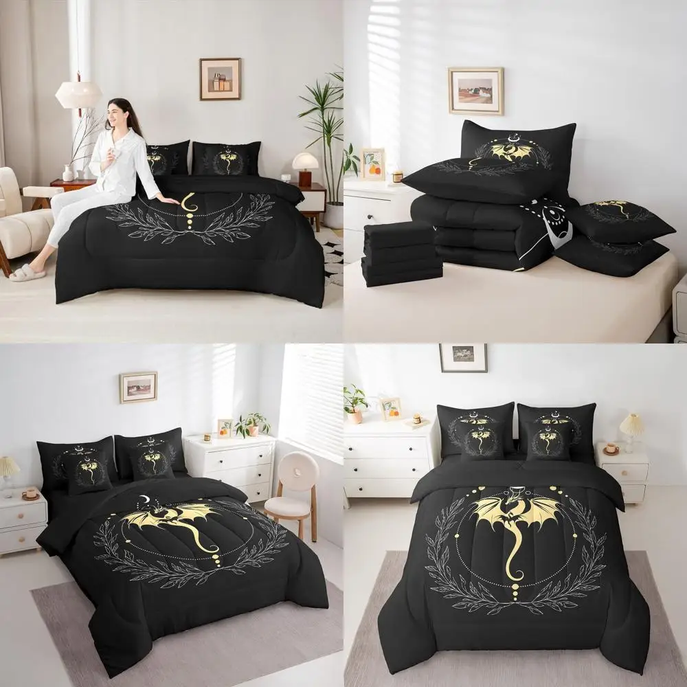 Boho Dragon King Size Comforter Set with Sheets, Sun & Moon Bedding for Boys, Girls, and Teens Wildlife Bedroom Decor, 7-Piece
Boho Dragon King Size Comforter Set with Sheets, Sun & Moon Bedding for Boys, Girls, and Teens Wildlife Bedroom Decor, 7-Piece
