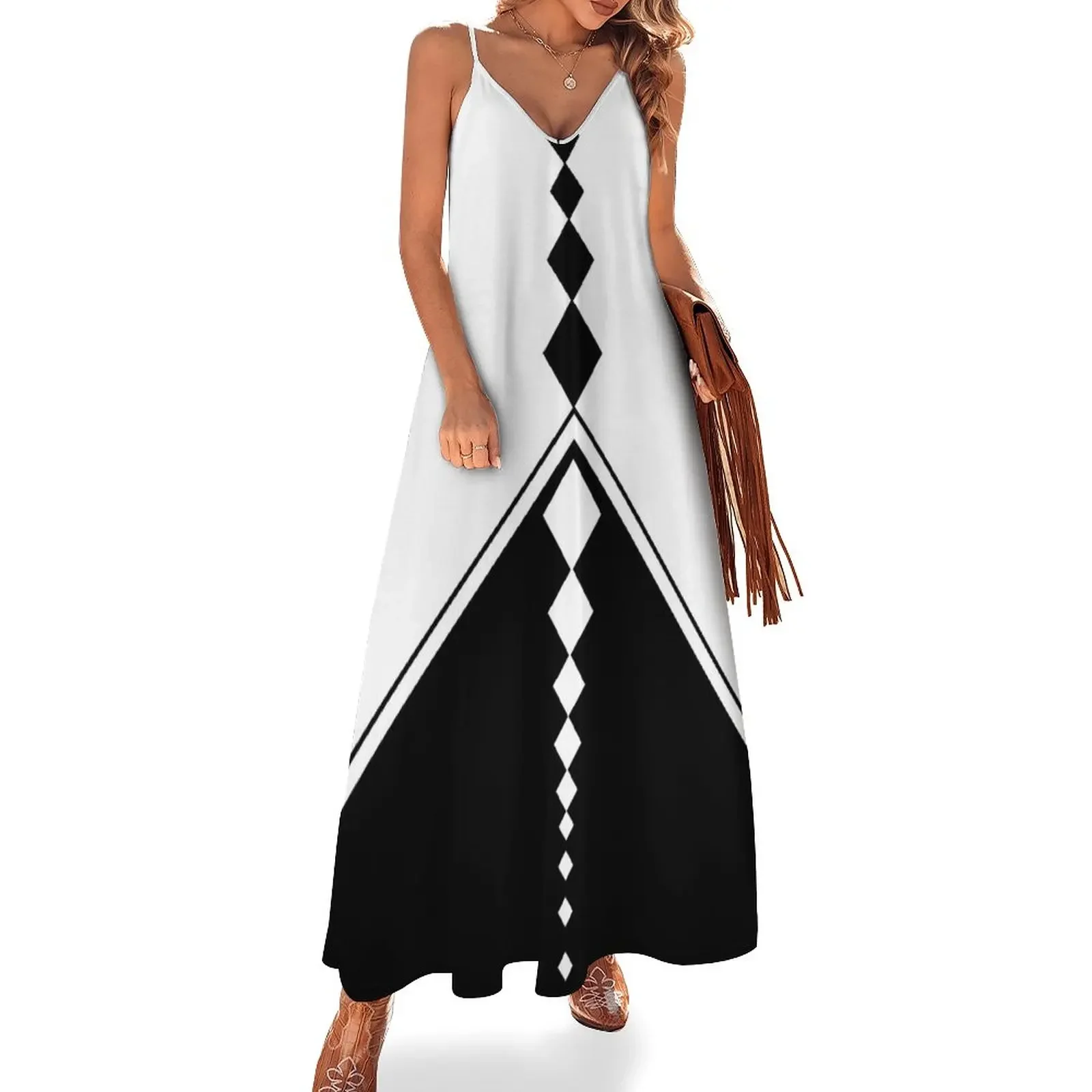 Black and White Geometric Diamonds Sleeveless Dress loose summer dress womens clothing evening dresses ladies Dress
Black and White Geometric Diamonds Sleeveless Dress loose summer dress womens clothing evening dresses ladies Dress