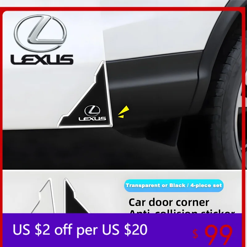 4PCS Car Door Anti-collision Corner Protectors Stickers For Lexus F SPORT LBX NX RX 350h 450h ES UX 300e GS GX IS LS LX CT LC RC
4PCS Car Door Anti-collision Corner Protectors Stickers For Lexus F SPORT LBX NX RX 350h 450h ES UX 300e GS GX IS LS LX CT LC RC