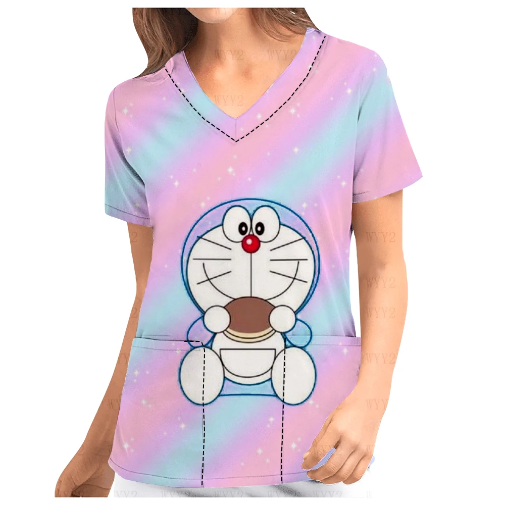 Spring and summer women's and men's nursing clothes, high-quality Doraemon series 3D printed tops, doctor's medical clothing
Spring and summer women's and men's nursing clothes, high-quality Doraemon series 3D printed tops, doctor's medical clothing