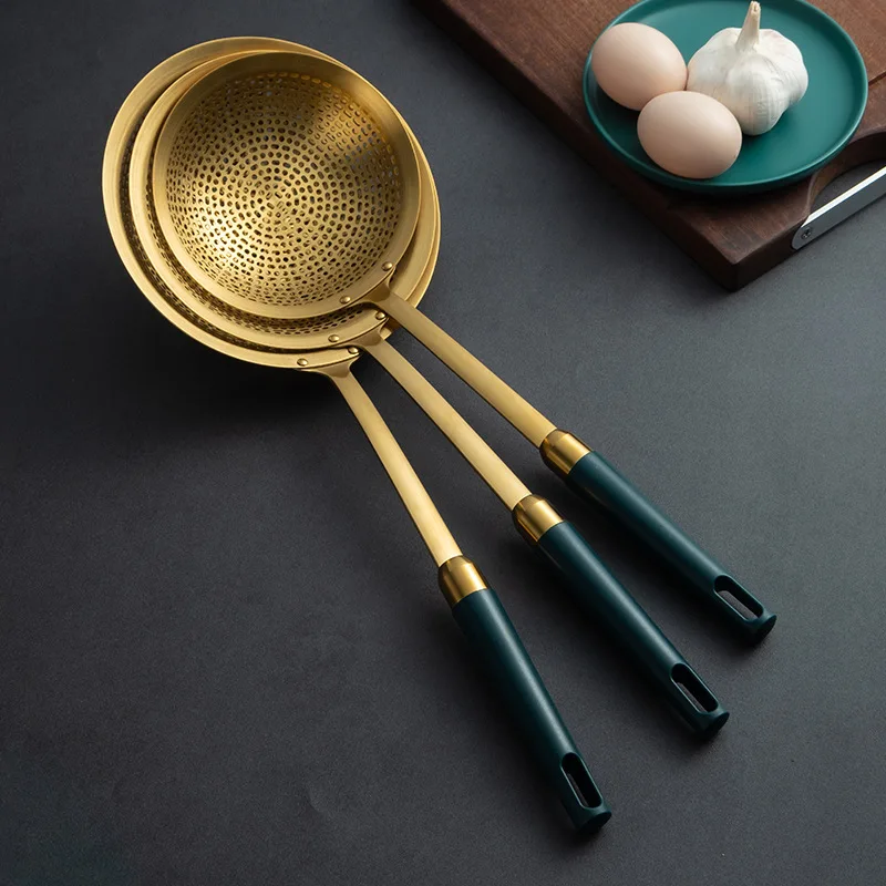 Stainless Steel Colander Green Gold Round Filter Spoon Frying Oil Leaking Hot Pot Noodle Mesh Drain Scoop Cookware Kitchen Tools
Stainless Steel Colander Green Gold Round Filter Spoon Frying Oil Leaking Hot Pot Noodle Mesh Drain Scoop Cookware Kitchen Tools