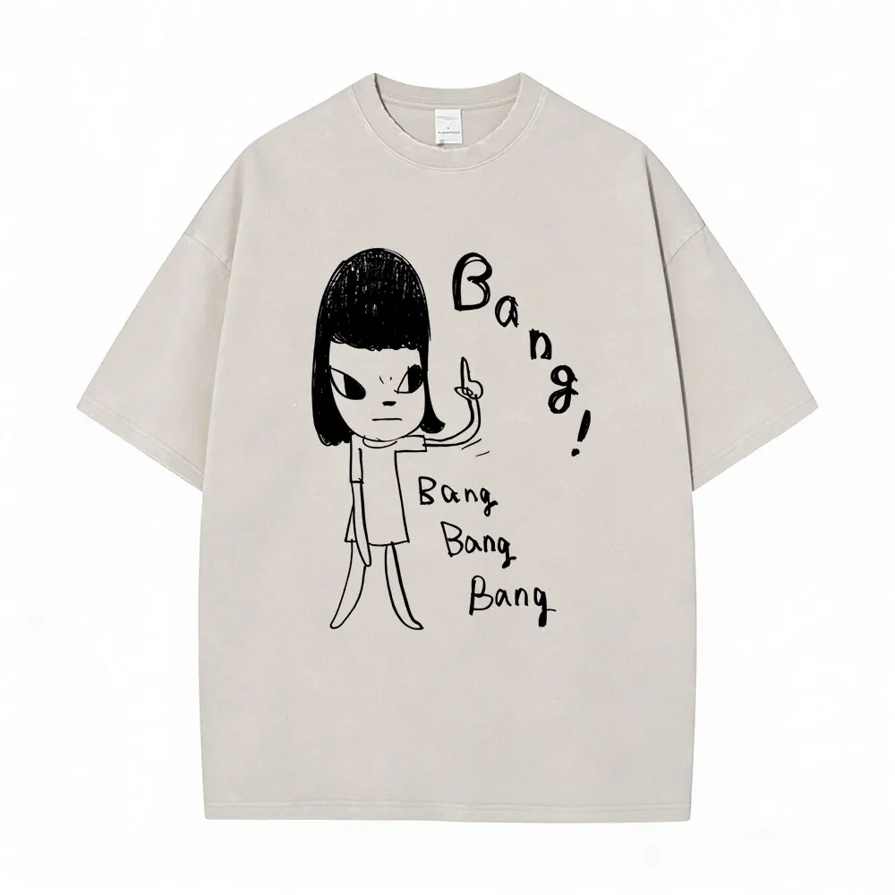 Washed Vintage Funny Yoshitomo Nara Bang T Shirt Men Women Casual Funny T-shirts Men's Cotton Oversized Short Sleeve Streetwear
Washed Vintage Funny Yoshitomo Nara Bang T Shirt Men Women Casual Funny T-shirts Men's Cotton Oversized Short Sleeve Streetwear