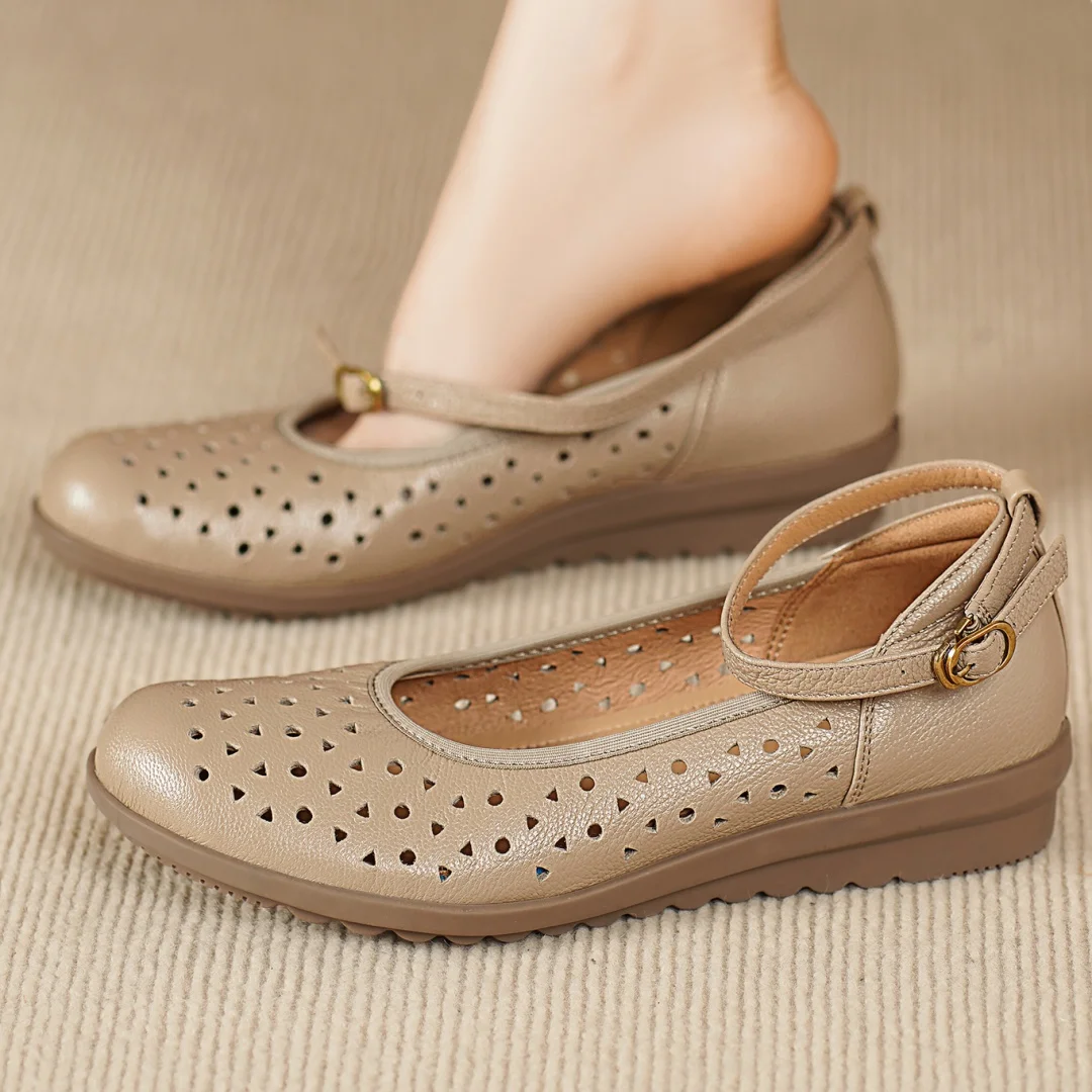 Women's hollow-out sheepskin ankle strap slip-on ballet flats high quality soft comfortable casual female ballerinas shoes woman
Women's hollow-out sheepskin ankle strap slip-on ballet flats high quality soft comfortable casual female ballerinas shoes woman