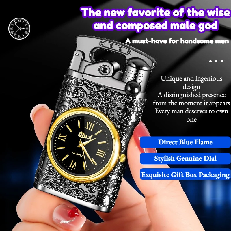 Винтажная зажигалка для часов с гравировкой, металлическая бутановая зажигалка с струйным пламенем и коромысным рычагом, перезаряжаемая ветрозащитная зажигалка, подарок для мужчин
Винтажная зажигалка для часов с гравировкой, металлическая бутановая зажигалка с струйным пламенем и коромысным рычагом, перезаряжаемая ветрозащитная зажигалка, подарок для мужчин