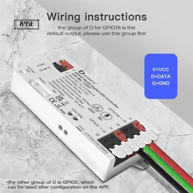 A45F-GLEDOPTO ESP32 WLED LED Light Strip Controller Mic UART Download Music Sound Dynamic RGB DIY Wifi WS2811 WS2812 SK6812
A45F-GLEDOPTO ESP32 WLED LED Light Strip Controller Mic UART Download Music Sound Dynamic RGB DIY Wifi WS2811 WS2812 SK6812