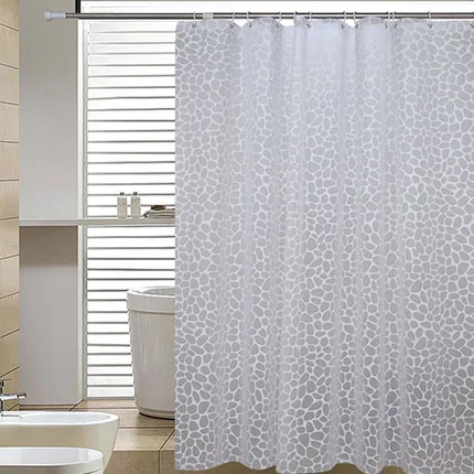 Водонепроницаемая пластиковая полупрозрачная занавеска для душа с узором «белая галька» для ванной комнаты
Водонепроницаемая пластиковая полупрозрачная занавеска для душа с узором «белая галька» для ванной комнаты
