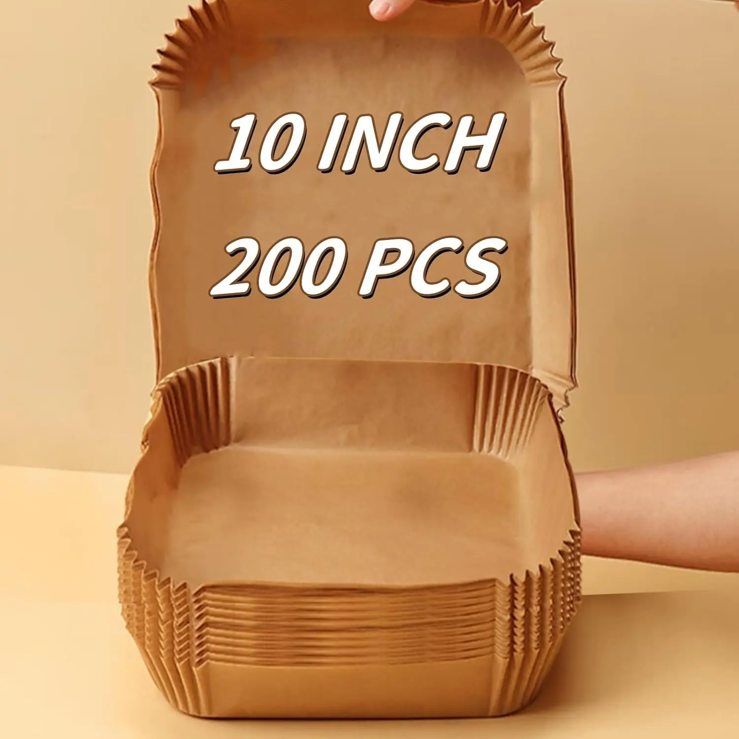 10 Inch Air Fryer Liners Disposable, 200Pcs Square Air Fryer Paper Liners, Oil-Proof & High-Temperature Resistant Parchment B
10 Inch Air Fryer Liners Disposable, 200Pcs Square Air Fryer Paper Liners, Oil-Proof & High-Temperature Resistant Parchment B