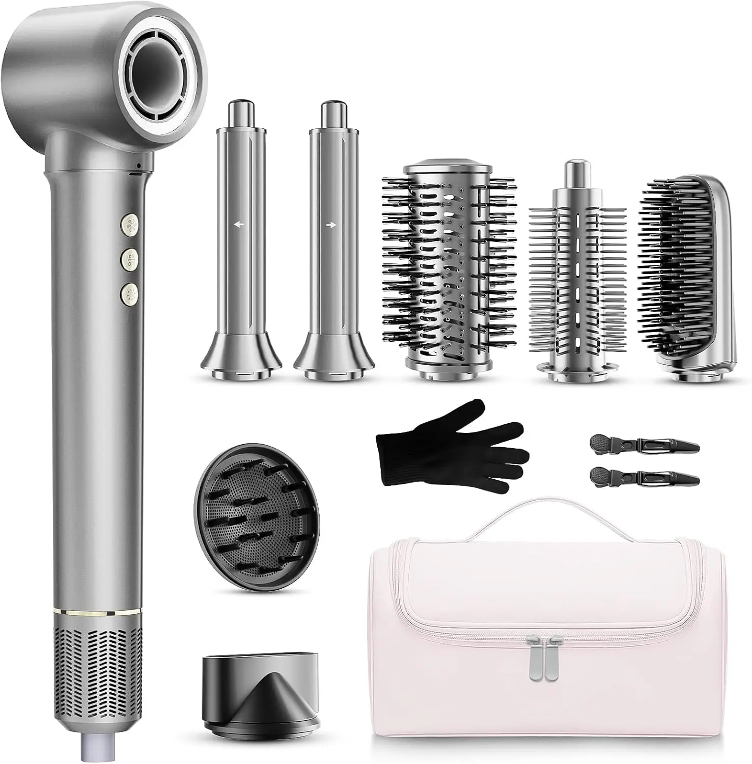 9 in 1 Hair Dryer Brush Kit, 1200W Professional Styler with Case, 110,000 RPM Auto Wrap Curler for Fast Drying & Styling
9 in 1 Hair Dryer Brush Kit, 1200W Professional Styler with Case, 110,000 RPM Auto Wrap Curler for Fast Drying & Styling