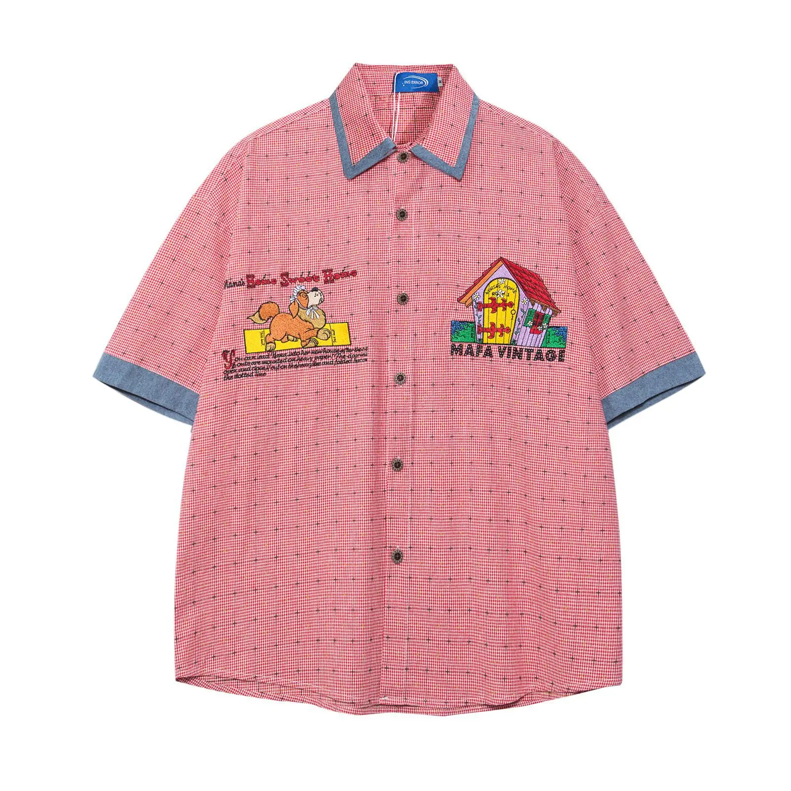 New Mens Shirts Japanese Streetwear Retro Animal Embroidery Plaid Short Sleeve Shirts Summer Loose Casual Couple Shirts for Man
New Mens Shirts Japanese Streetwear Retro Animal Embroidery Plaid Short Sleeve Shirts Summer Loose Casual Couple Shirts for Man