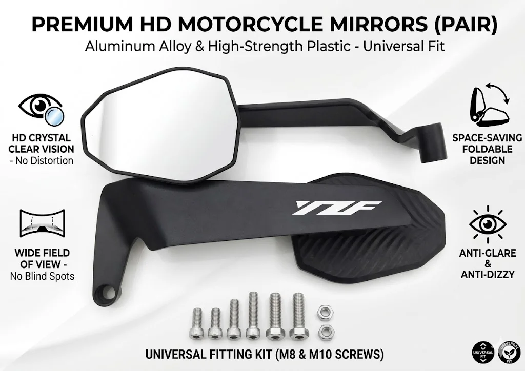 Modified Wind Wing Motorcycle Side Rearview Mirrors Accessorie For YAMAHA YZF R1 R3 R6 R15 R25 R125 2018 2019 2020 2021 2022