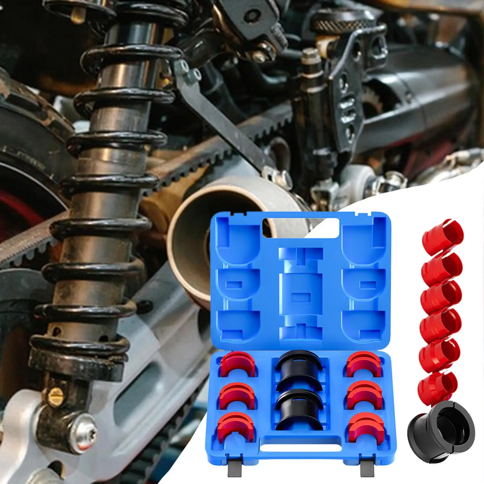 Набор драйверов уплотнителей вилки мотоцикла - эргономичный инструмент для установки сальника амортизатора для обслуживания мотоцикла, велосипеда, гаража 
Набор драйверов уплотнителей вилки мотоцикла - эргономичный инструмент для установки сальника амортизатора для обслуживания мотоцикла, велосипеда, гаража