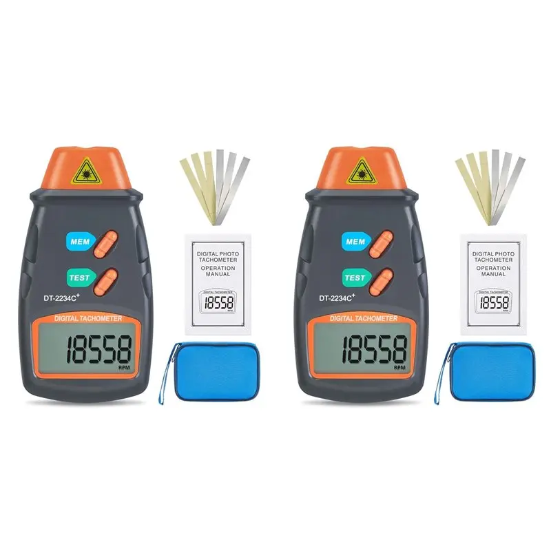 Efficientt-2X Digital Laser-Photo Tachometer Non Contact RPM Tach, Noncontact Laser-Photo Sensor With 2.5RPM To 99999 RPM
Efficientt-2X Digital Laser-Photo Tachometer Non Contact RPM Tach, Noncontact Laser-Photo Sensor With 2.5RPM To 99999 RPM