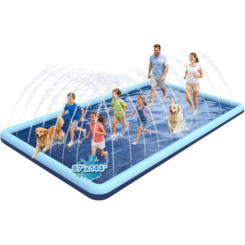 144"x 87" Splash Pad or Dogs, Non-Slip, Rngle Splash Pad or Kids Ages 4-8,Jumbo Splash Pads or Toddlers 1-3, Dog Sprinkler Shall
144"x 87" Splash Pad or Dogs, Non-Slip, Rngle Splash Pad or Kids Ages 4-8,Jumbo Splash Pads or Toddlers 1-3, Dog Sprinkler Shall