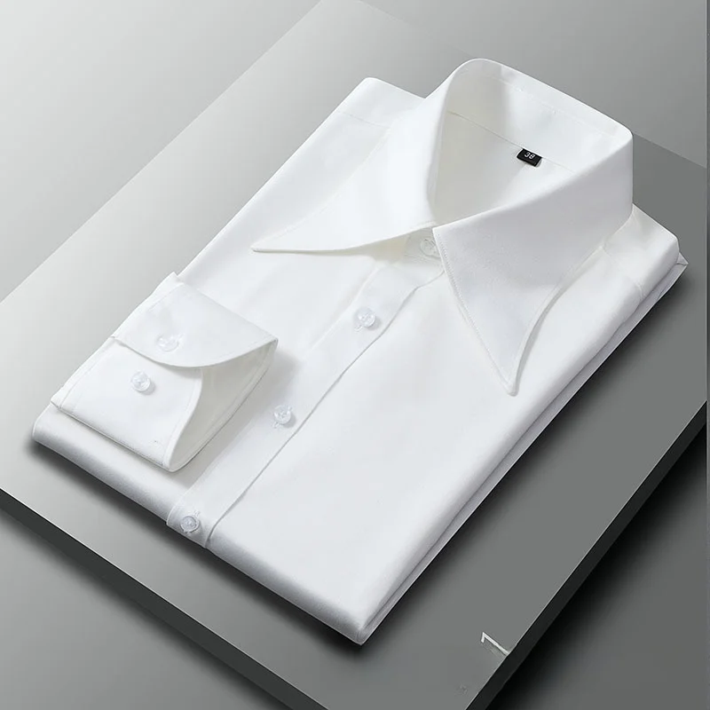 Men's Slim Fit Long Sve irt Fall Large Collar Busin arp Point Imperial Collar Iron Free Cross-Border Faionable
Men's Slim Fit Long Sve irt Fall Large Collar Busin arp Point Imperial Collar Iron Free Cross-Border Faionable