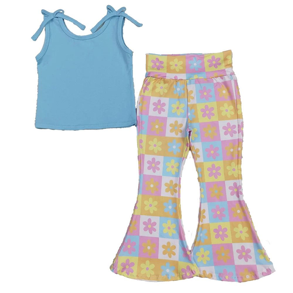 Floral Plaid Sleeveless Cotton Top Girls Clothing Pants Set Comfortable Breathable Summer Outfit for Kids
Floral Plaid Sleeveless Cotton Top Girls Clothing Pants Set Comfortable Breathable Summer Outfit for Kids