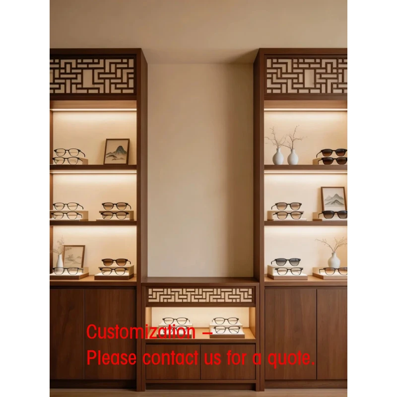 custom.Luxury Wall-Mounted Wooden Eyewear Display Cubical Design Varnished Ladder Shelf LED Lighting-He
custom.Luxury Wall-Mounted Wooden Eyewear Display Cubical Design Varnished Ladder Shelf LED Lighting-He
