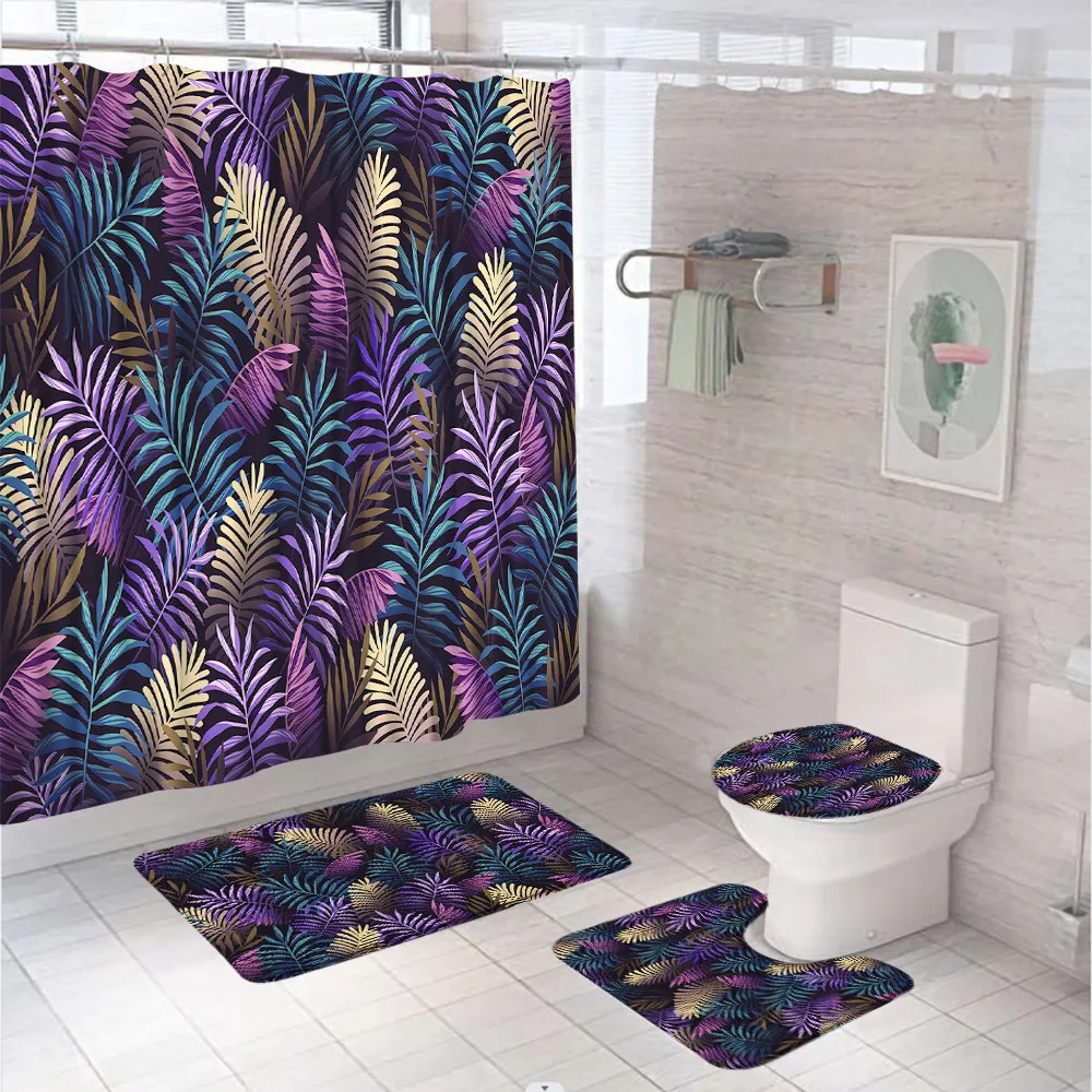 Colorful Tropical Jungle Shower Curtain Set Palm Leaves Plant Botanical Bathroom Decor Screen Soft Bath Mat Rug Toilet Lid Cover
Colorful Tropical Jungle Shower Curtain Set Palm Leaves Plant Botanical Bathroom Decor Screen Soft Bath Mat Rug Toilet Lid Cover