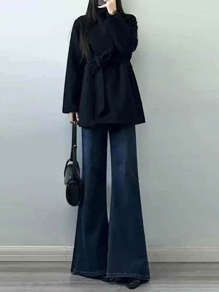 Эластичные расклешенные джинсы с высокой талией для высоких женщин осень-зима с закрывающими бедрами, не адгезирующий толстый бархат
Эластичные расклешенные джинсы с высокой талией для высоких женщин осень-зима с закрывающими бедрами, не адгезирующий толстый бархат