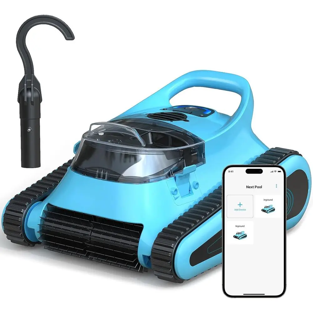 Inground Pool Cleaner: Robotic Auto Vacuum with 180W Suction, 150 Mins Battery Life, Covers up to 2000 sq.ft.
Inground Pool Cleaner: Robotic Auto Vacuum with 180W Suction, 150 Mins Battery Life, Covers up to 2000 sq.ft.