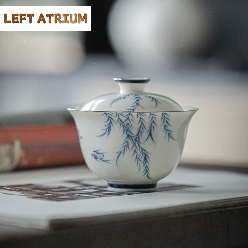 Hand Painted Willow Birds Jade Porcelain Gaiwan For Tea Tureen Teaware Cup Chinese Tea Bowls Chawan Tea Ceramony Set
Hand Painted Willow Birds Jade Porcelain Gaiwan For Tea Tureen Teaware Cup Chinese Tea Bowls Chawan Tea Ceramony Set