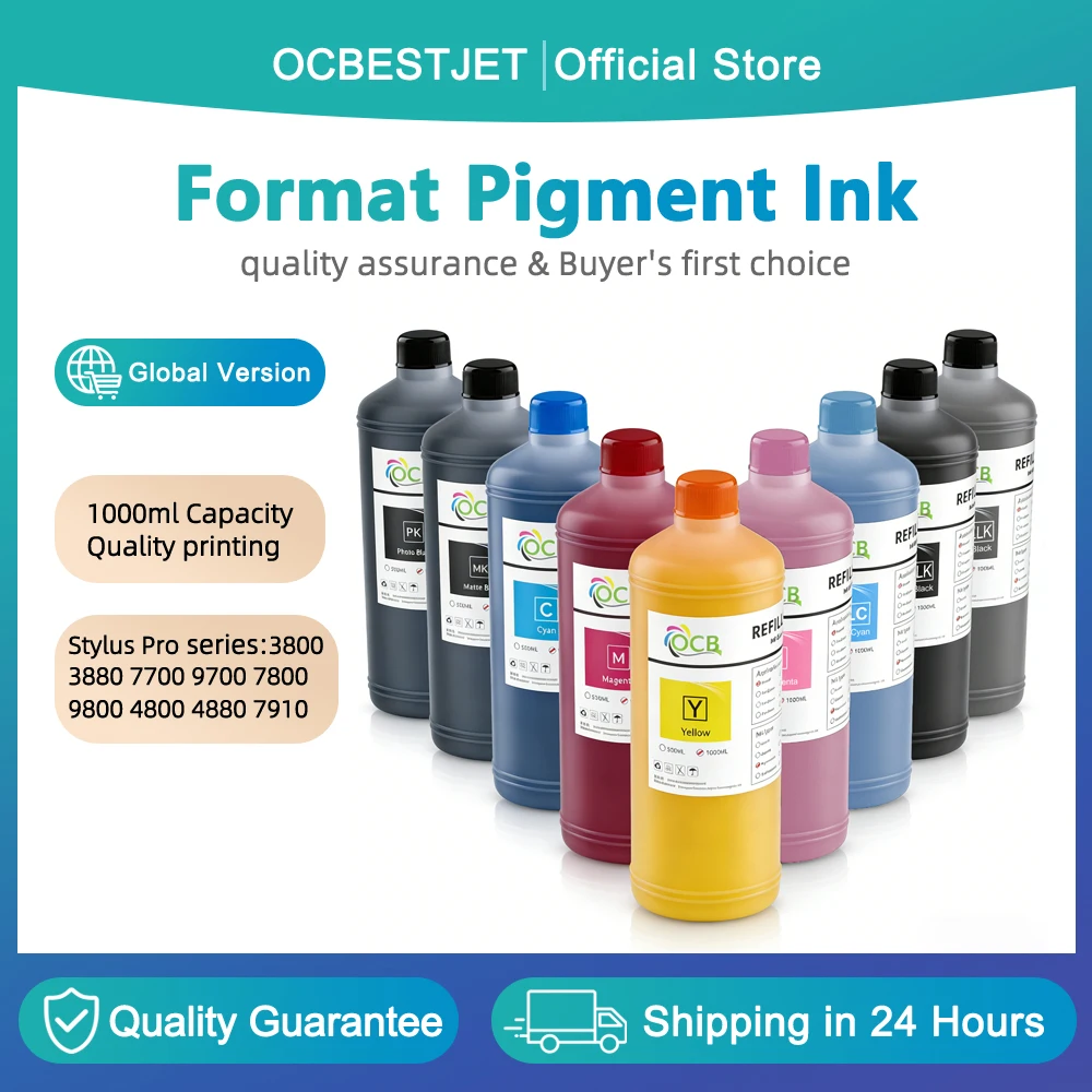 1000ML Waterproof Pigment Ink For Epson Stylus Pro 3800 3880 7700 9700 7800 9800 4800 4880 7600 9600 7450 7910 9910 Printer
1000ML Waterproof Pigment Ink For Epson Stylus Pro 3800 3880 7700 9700 7800 9800 4800 4880 7600 9600 7450 7910 9910 Printer
