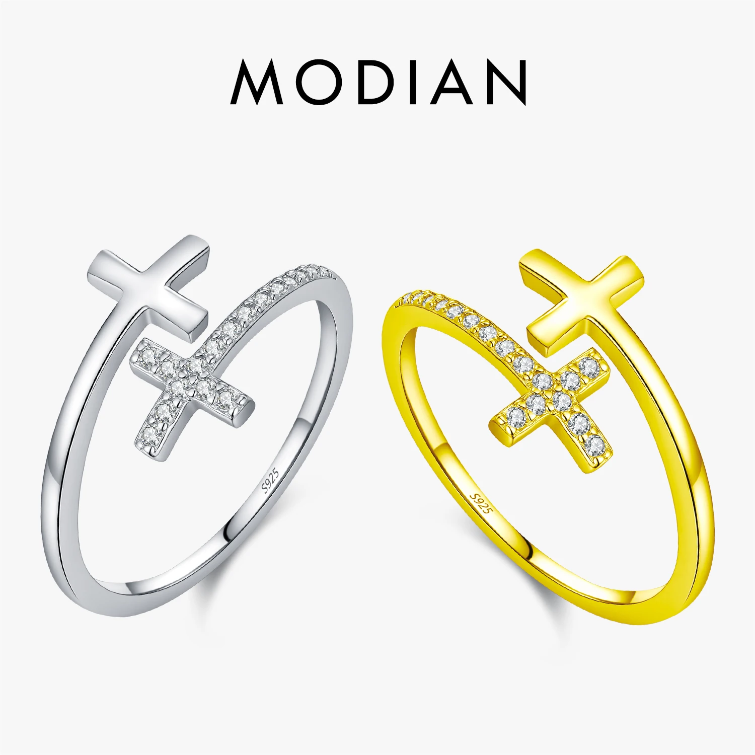 MODIAN Adjustable Rings 925 Sterling Silver Fashion Cross Sparkling Clear CZ Finger Rings For Women Party Fine Jewelry
MODIAN Adjustable Rings 925 Sterling Silver Fashion Cross Sparkling Clear CZ Finger Rings For Women Party Fine Jewelry