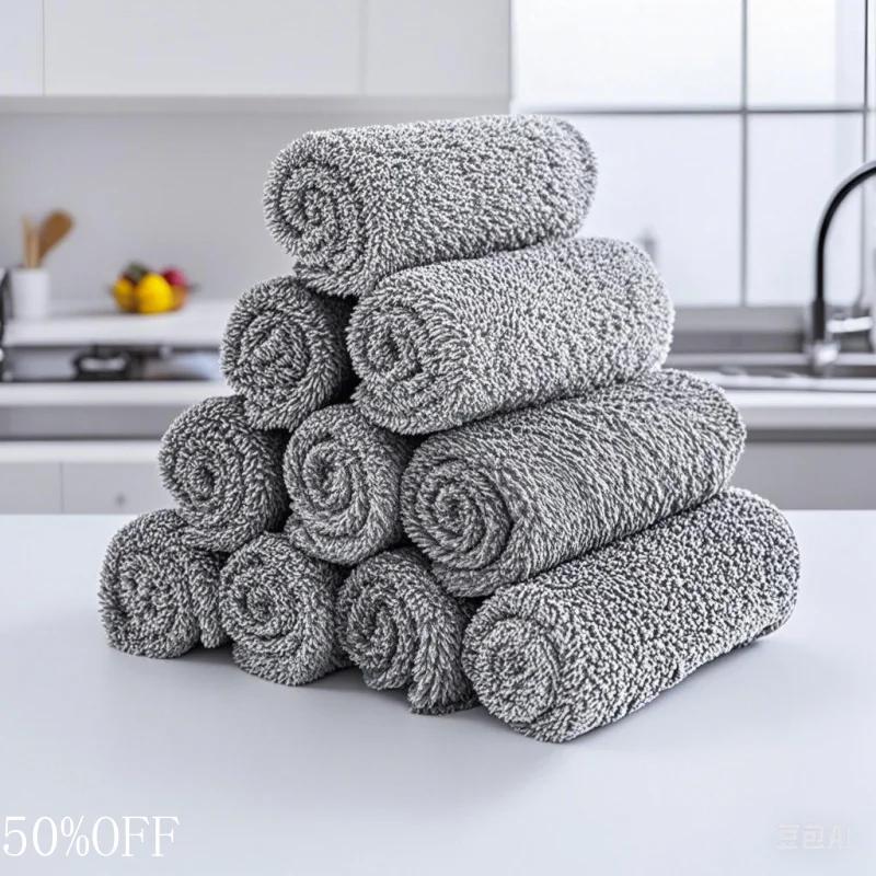 Thick Bamboo Charcoal Fiber Dish Cloth, Super Absorbent & Non-Sticky Scrubber for Kitchen Cleaning, Lint-Free and Fast Drying
Thick Bamboo Charcoal Fiber Dish Cloth, Super Absorbent & Non-Sticky Scrubber for Kitchen Cleaning, Lint-Free and Fast Drying