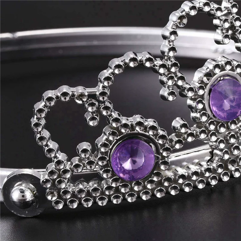 AA20-2X Woman Wedding Faux Rhinestone Tiara Crown Headband Silver Tone Purple
AA20-2X Woman Wedding Faux Rhinestone Tiara Crown Headband Silver Tone Purple