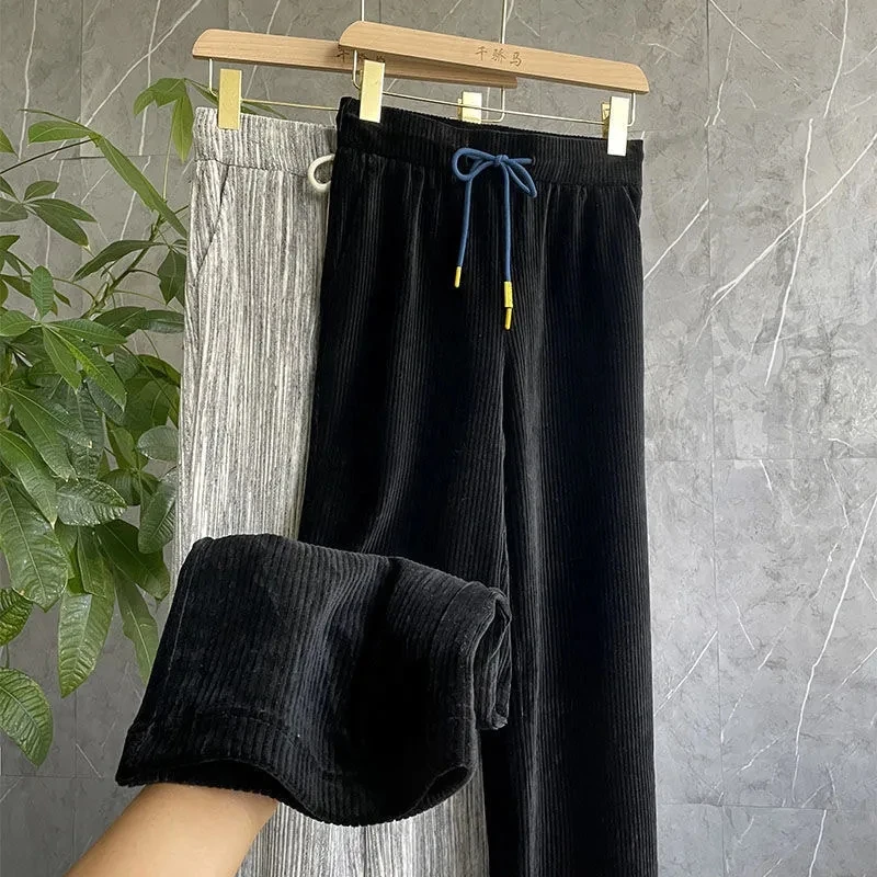 Casual Warm Thicken Wide Leg Pants Women Winter Plus Velvet Straight Trouser Classic High Waist Pantalones Vintage Fashion Broek
Casual Warm Thicken Wide Leg Pants Women Winter Plus Velvet Straight Trouser Classic High Waist Pantalones Vintage Fashion Broek