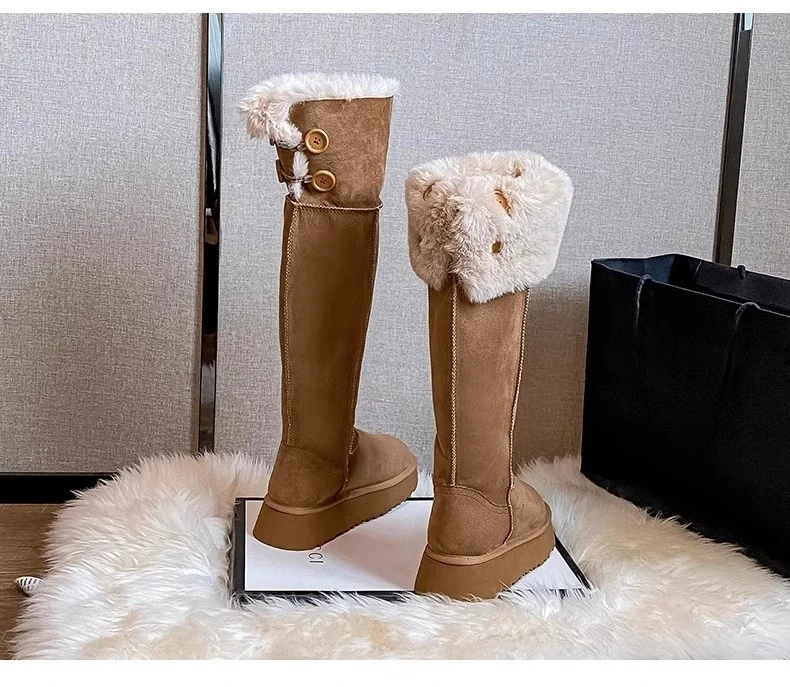 Осенне-зимние длинные сапоги, бархатные толстые теплые женские сапоги, толстая подошва, увеличивающая высоту пряжку, большие плюшевые женские хлопковые туфли
Осенне-зимние длинные сапоги, бархатные толстые теплые женские сапоги, толстая подошва, увеличивающая высоту пряжку, большие плюшевые женские хлопковые туфли