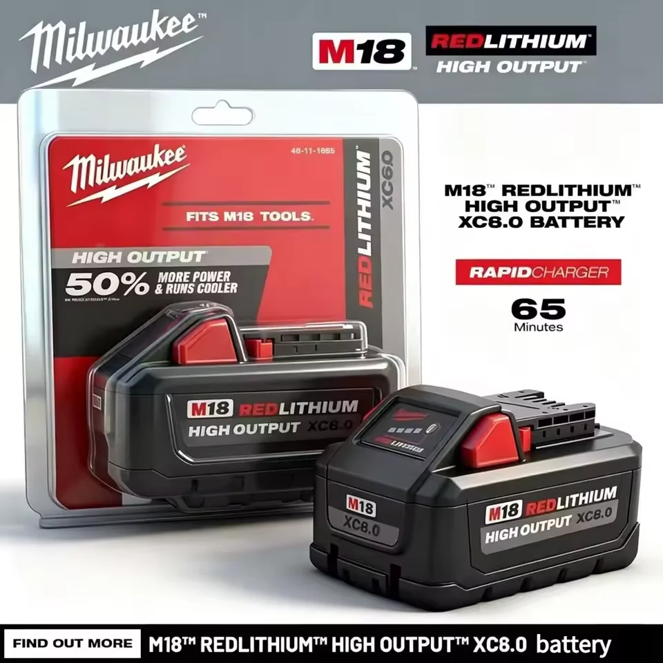 100% M18 Milwaukee 18V High XC8.0Ah Rechargeable Battery, Replacement Pack for M18B8 M18-B5 M18-B6 M18-HB8 M18-HB12 Tools
100% M18 Milwaukee 18V High XC8.0Ah Rechargeable Battery, Replacement Pack for M18B8 M18-B5 M18-B6 M18-HB8 M18-HB12 Tools
