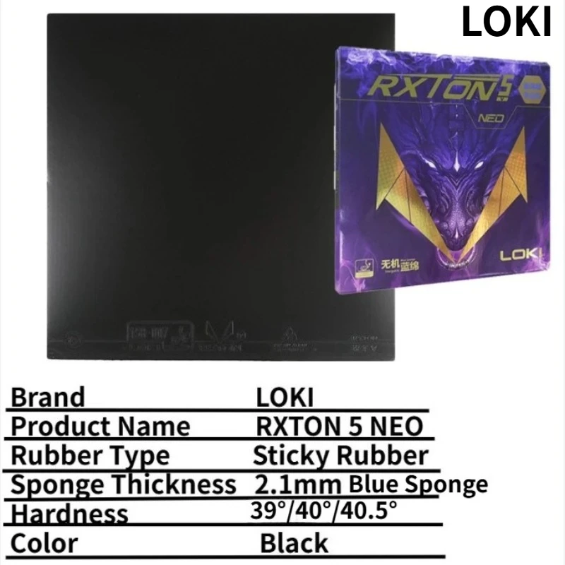 LOKI Rxton 5 NEO Pimples in Table Tennis Rubber Sheet with 2.1mm Blue Sponge Hard 39°/40°/40.5° Ping Pong Rubber ITTF Approved
LOKI Rxton 5 NEO Pimples in Table Tennis Rubber Sheet with 2.1mm Blue Sponge Hard 39°/40°/40.5° Ping Pong Rubber ITTF Approved