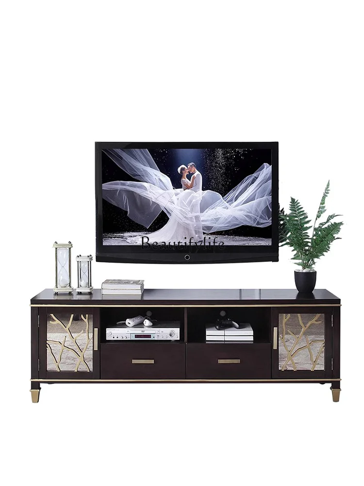 American Light Luxury TV Cabinet Living Room Solid Wood Black Walnut Wooden Floor Cabinet
American Light Luxury TV Cabinet Living Room Solid Wood Black Walnut Wooden Floor Cabinet
